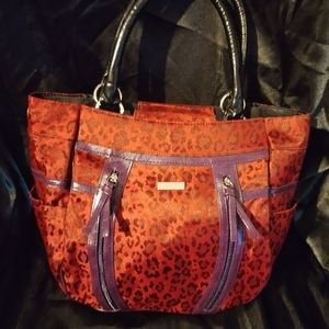 Miche Red Leopard Print Purse